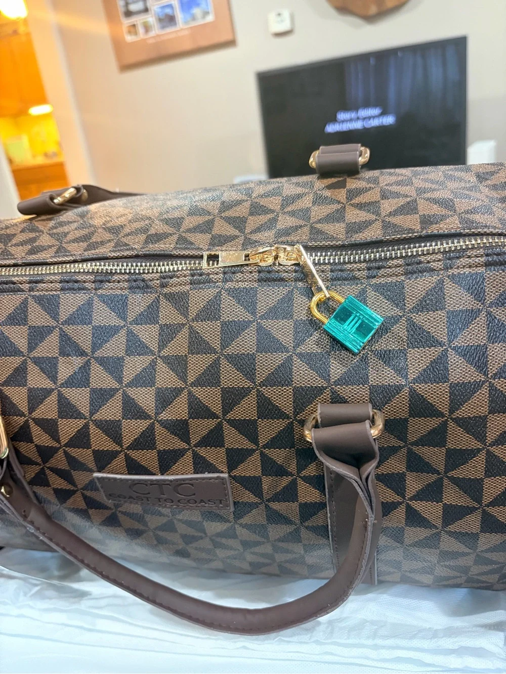Coast to Cost Brown pinwheel weekender travel Bag NWT